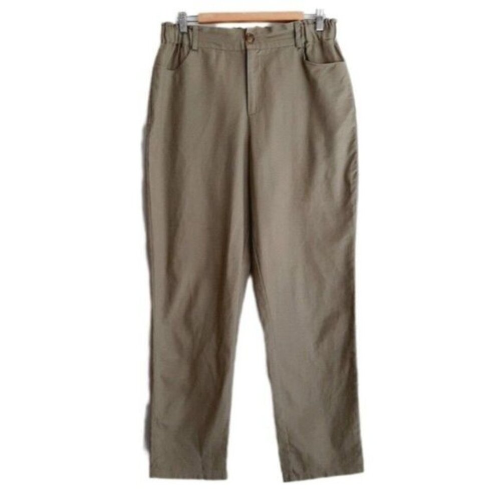 ANKO / Linen Cotton Blend Casual Pants Sage Green Sz 12